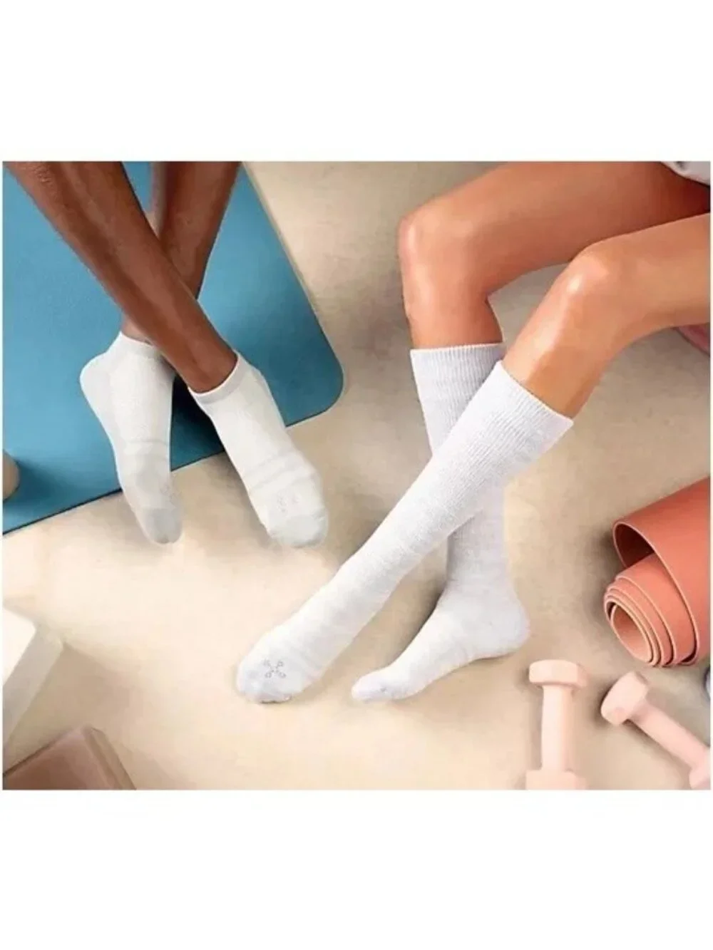 Tommie Copper Basics Men's Set of 4 Compression Socks Knee High S Small 6 - 8.5